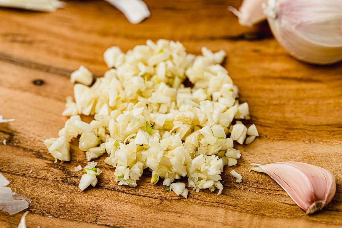 Add the crushed garlic and saute for a couple of minutes