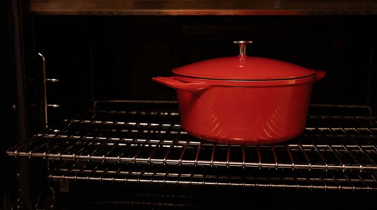Remove the pan from the hob and then place in the oven and bake for 30 minutes.