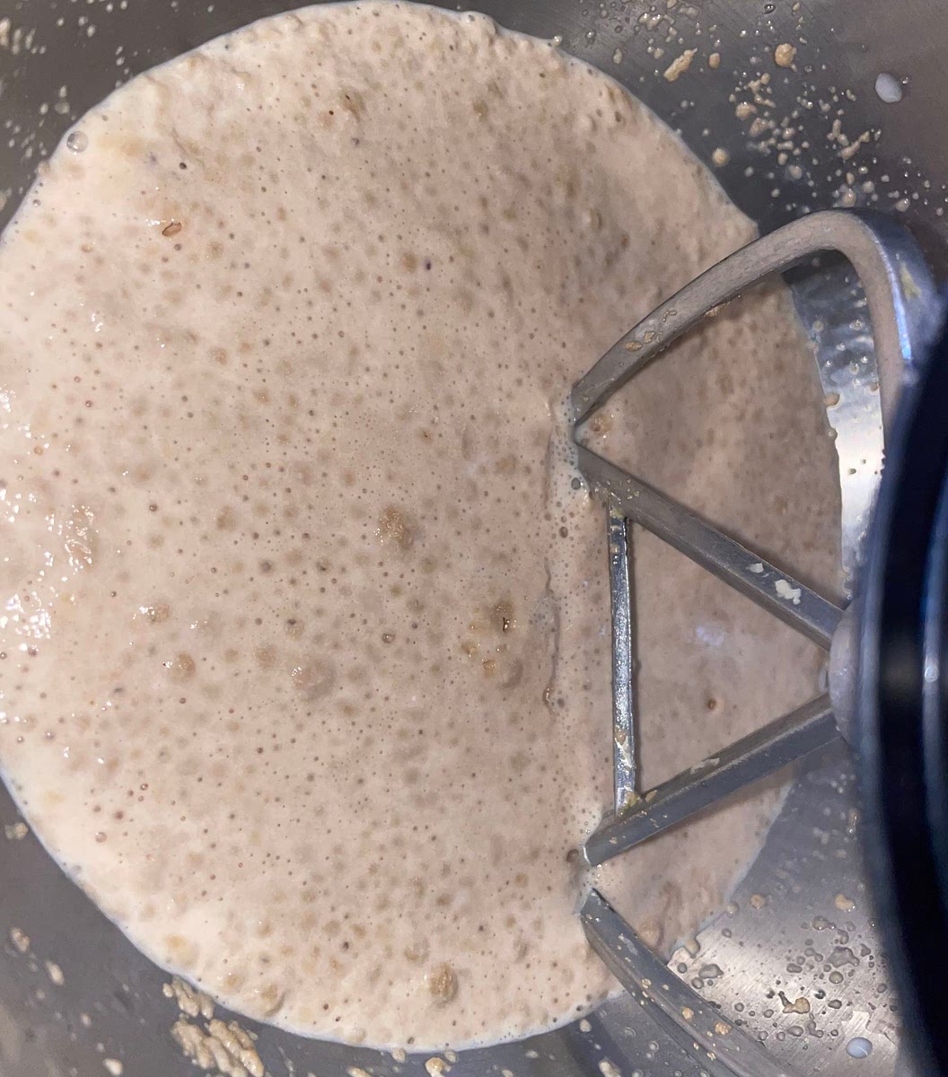 First mix the warm milk with instant yeast and sugar and let it for 10 minutes