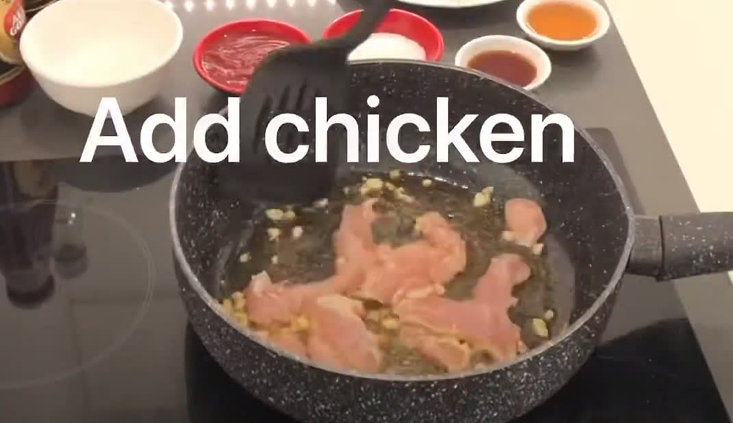 Add your chicken and fry until cooked