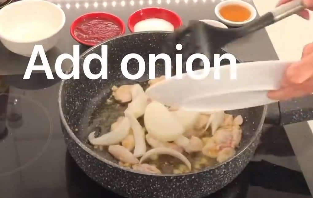 Add onion and stir a bit