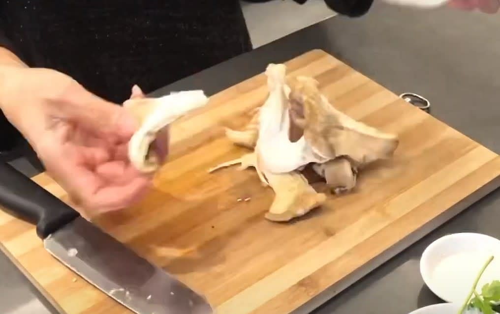 Pull apart the Oyster mushrooms