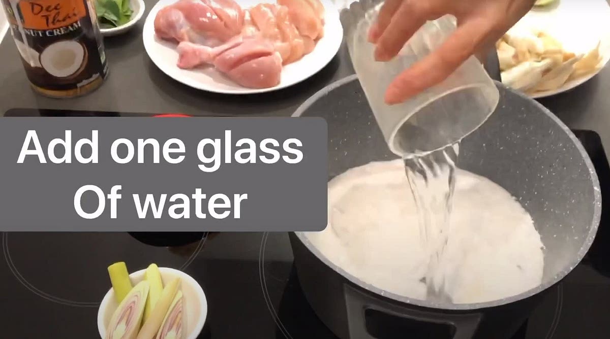 Add glass of water and bring to boil