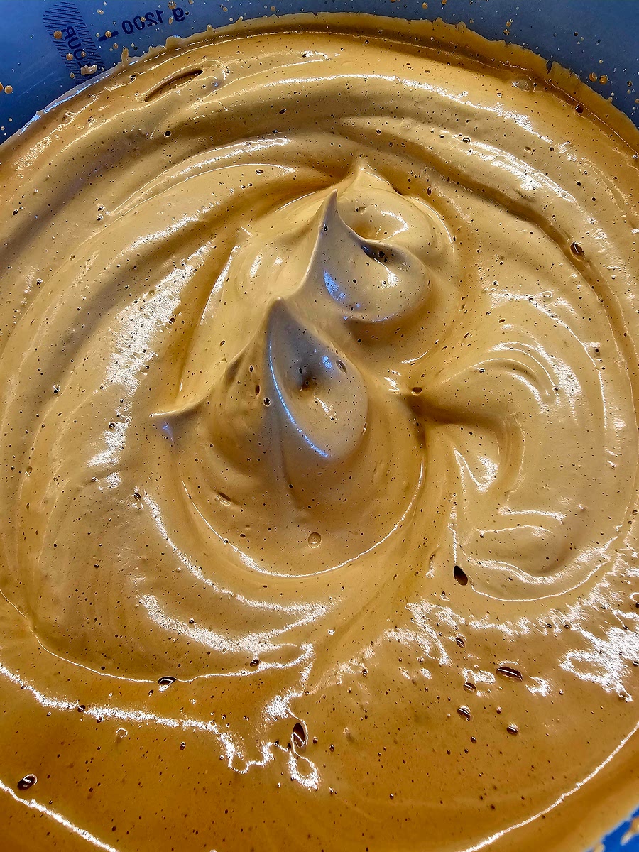 Whisk together equal parts instant coffee, sugar, and hot water until fluffy.