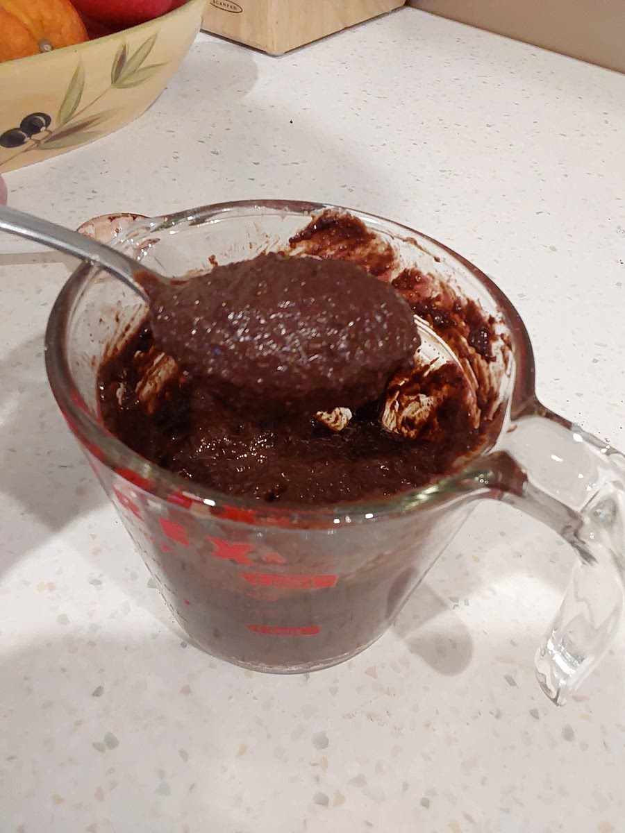 Add the milk, and mix until the batter is well combined. Add a little more milk, if required, but this batter should be thick enough to spoon into the frying pan.
