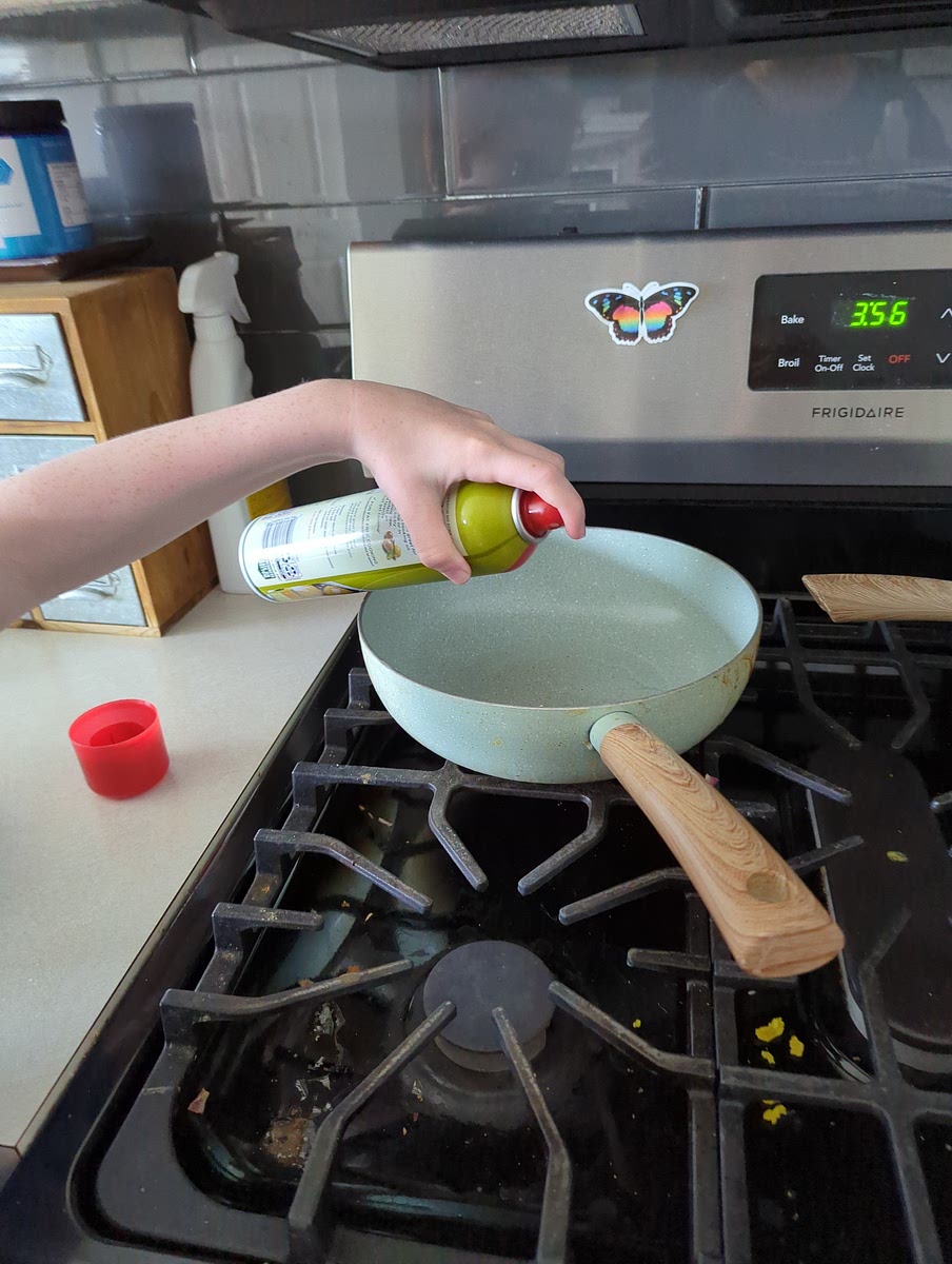 Spray unstick on pan if necessary