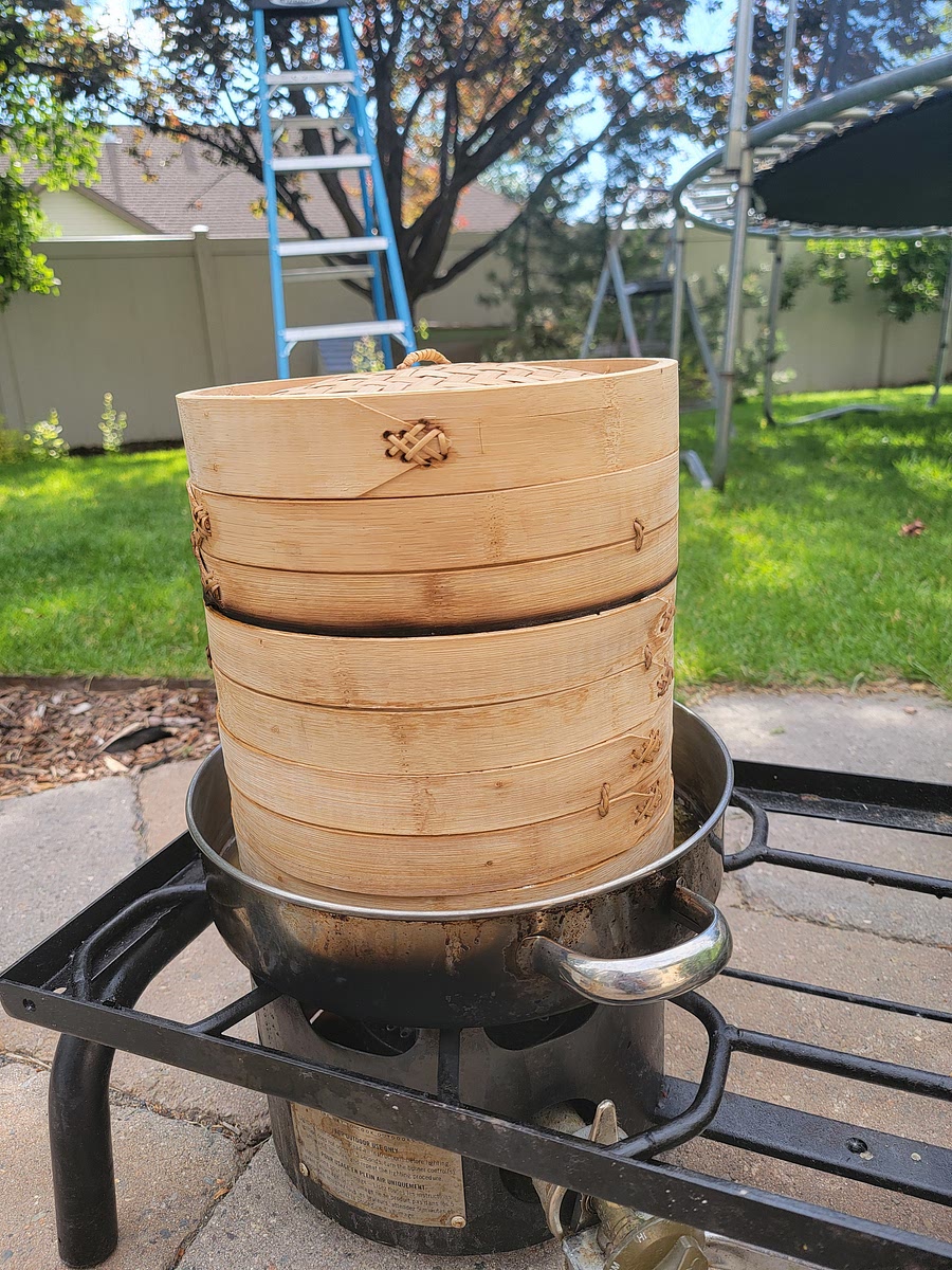 Put in racks and steam for 20 minutes