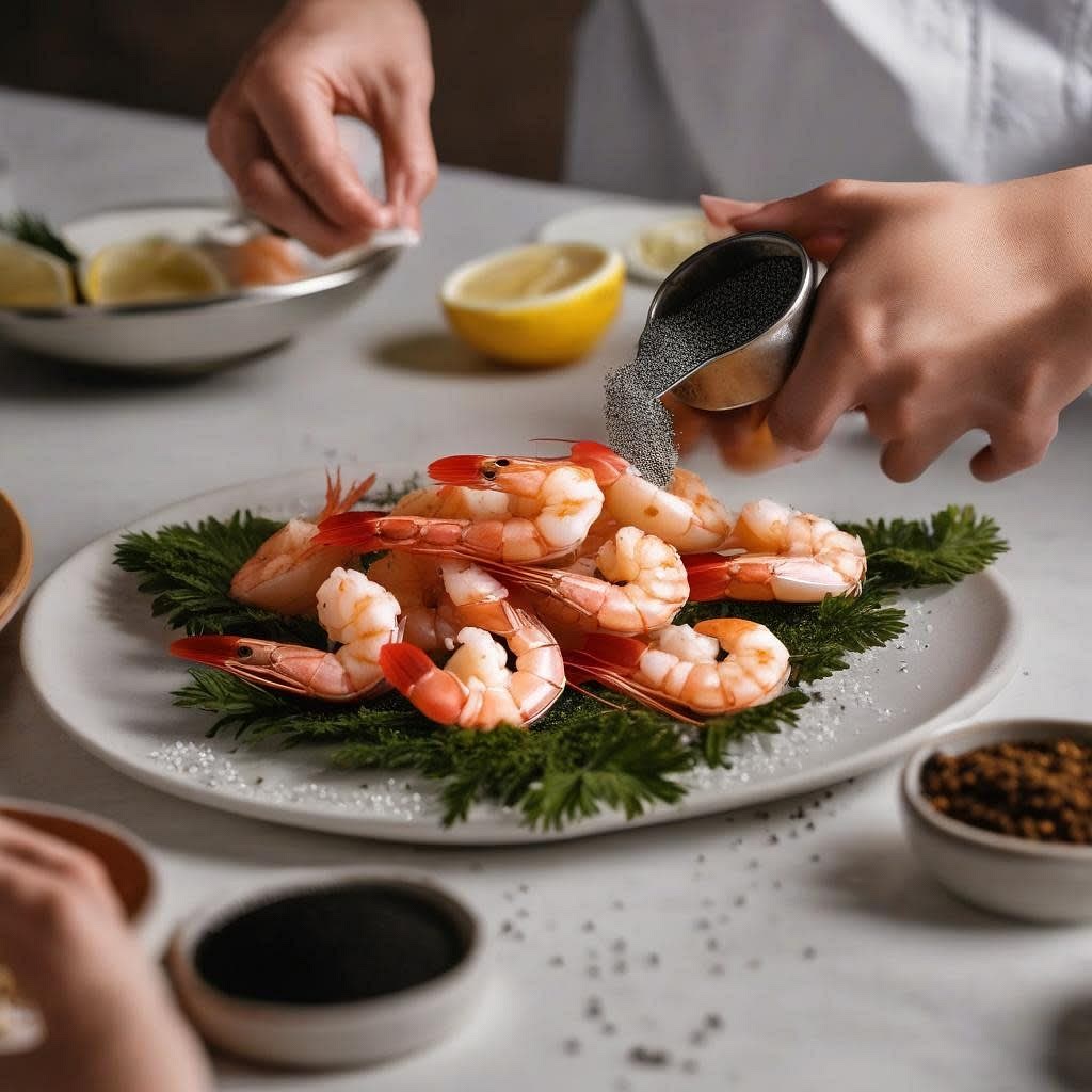 2. **Prepare Shrimp:** - Season shrimp with salt and pepper to taste. - In a large skillet over medium-high heat, melt 2 tablespoons of butter. - Add shrimp to the skillet and cook, stirring occasionally, until pink and opaque, about 3-4 minutes. Remove shrimp from the skillet and set aside.