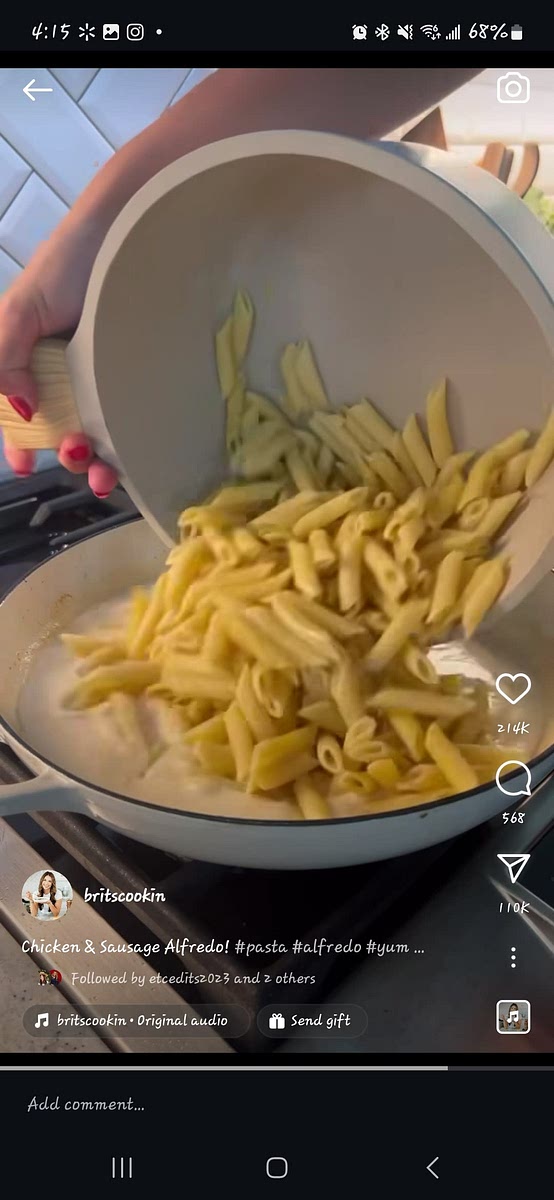 Cook 1 pound penne, drain and set aside