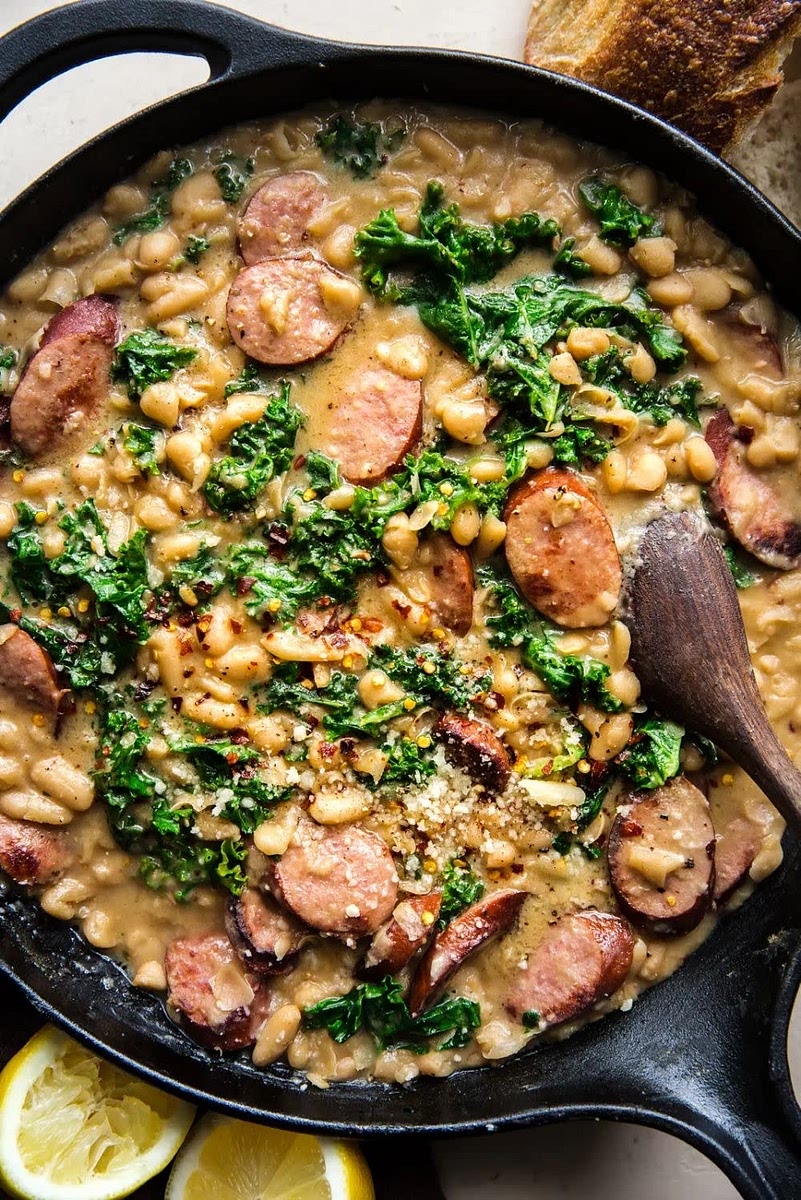Serve with extra parmesan cheese, red pepper flakes if desired, alongside some crusty bread!