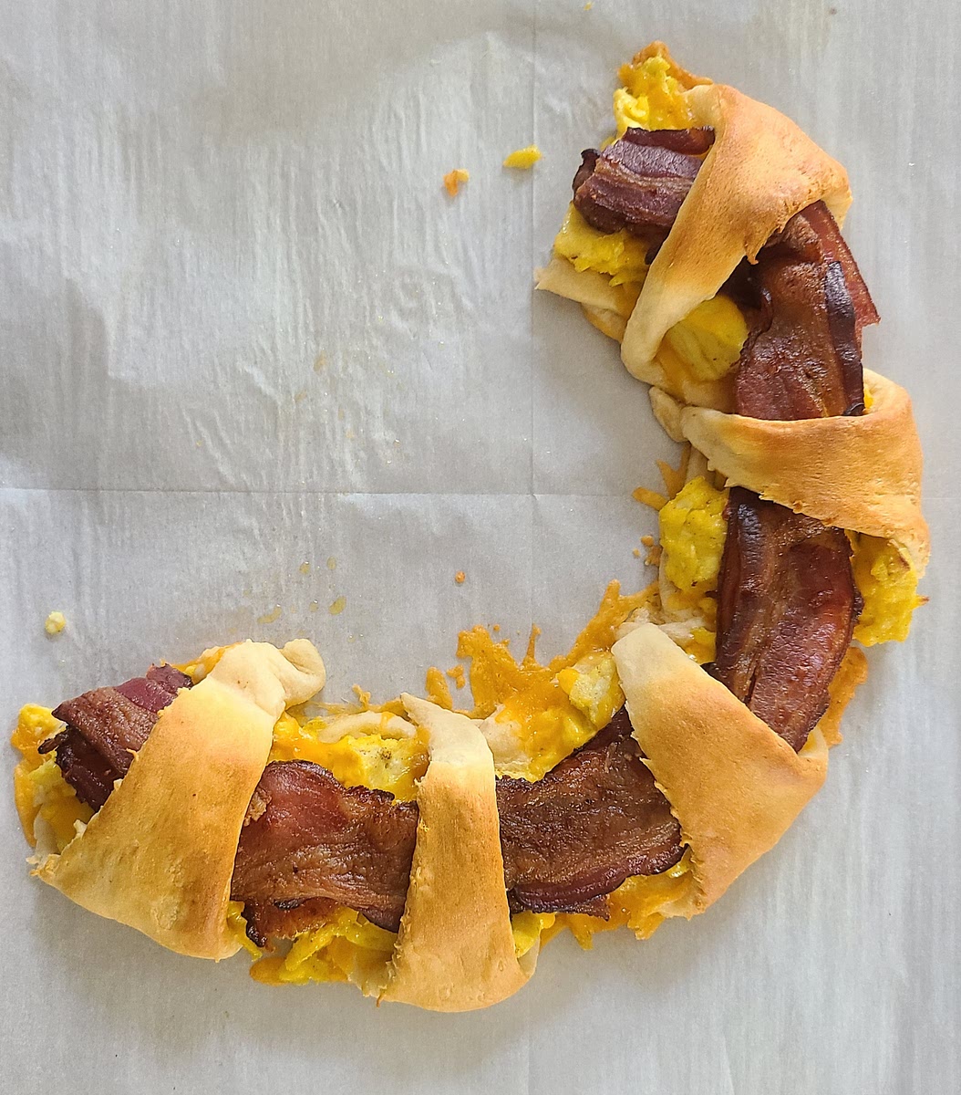 Bake everything according to your croissant dough instructions until golden brown. Typically, 375°F for 10-13 minutes. Cut the disk between each croissant and serve.
