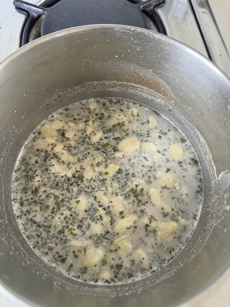 Bring brine solution to boil while mixing, then let simmer for 2 minutes