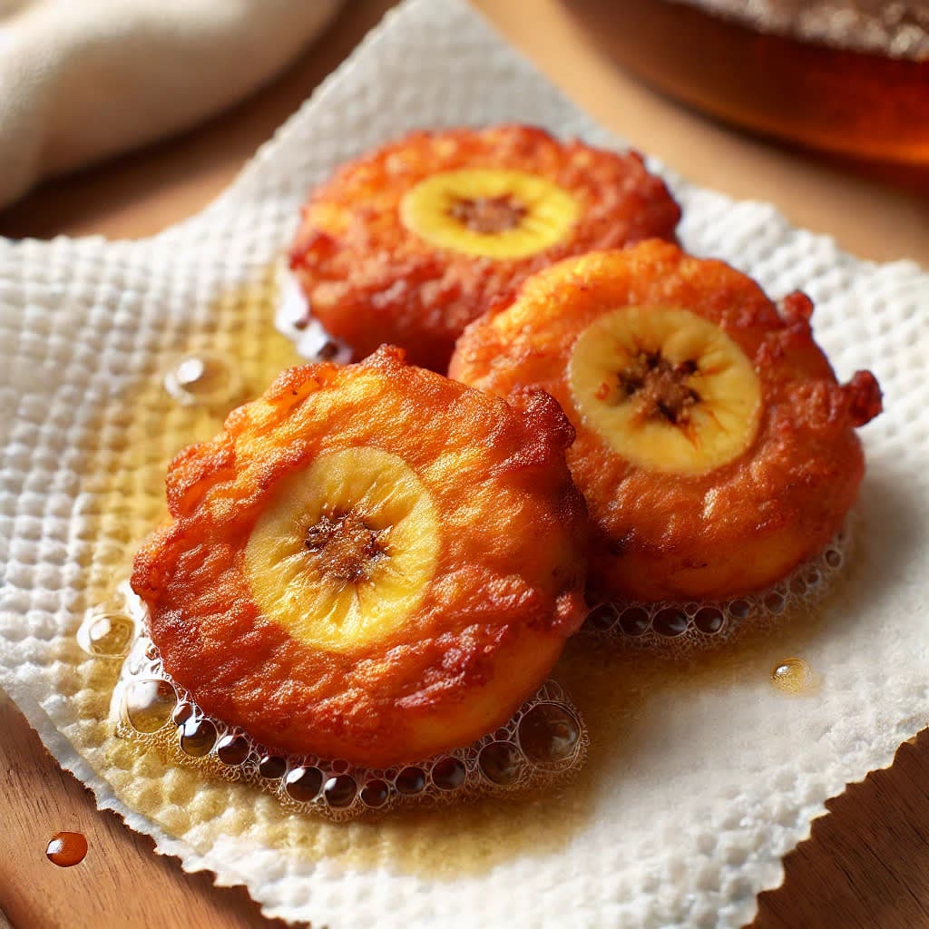 Transfer the fritters onto a plate lined with paper towels to absorb any excess oil.