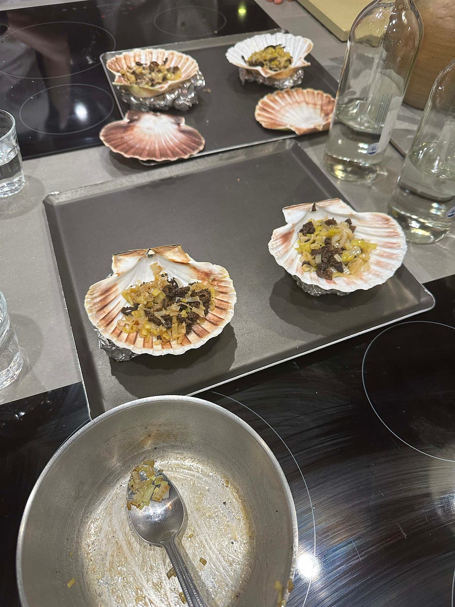 6. Stand the filled & sealed shells on a baking trays ready to cook.