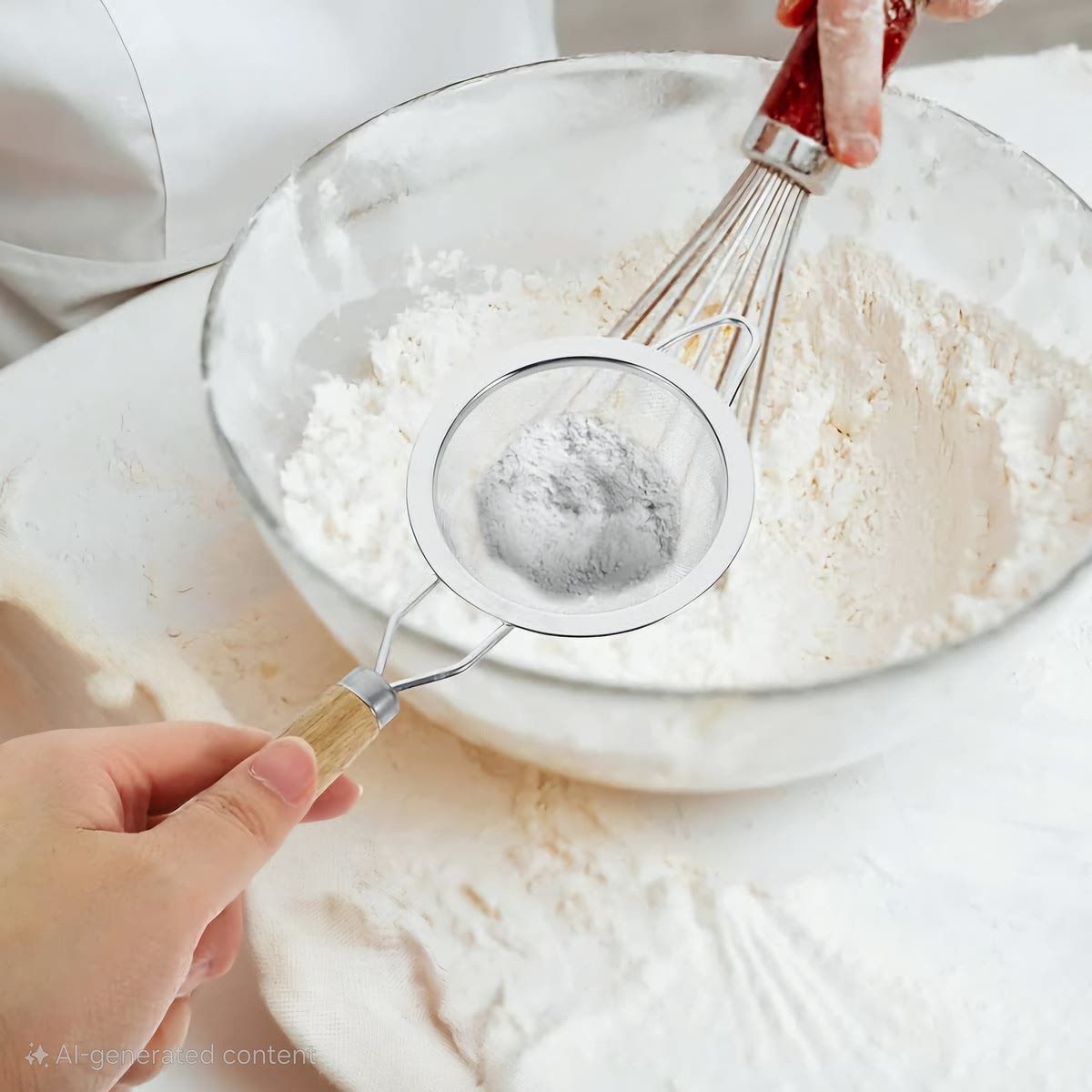 Misture em um recipiente: a farinha, o açúcar, o fermento e o sal.