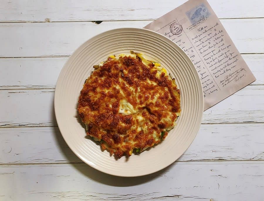 떠먹는 피자처럼 맛있는 에어프라이어 고구마피자 완성이에요.