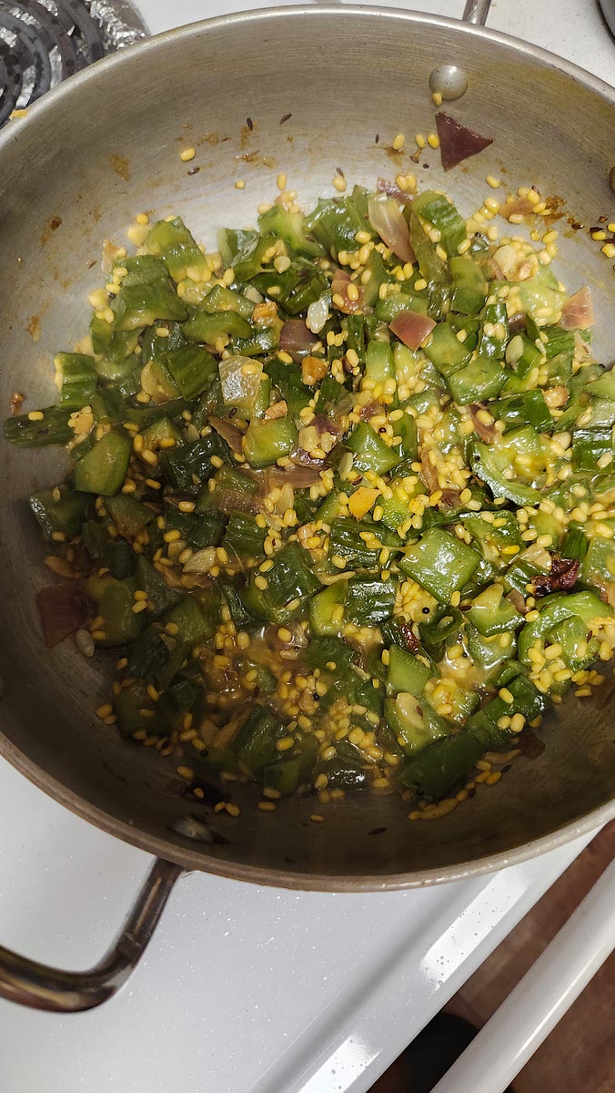 Add red mirchi & salt let it cook in lower flame for 5 min