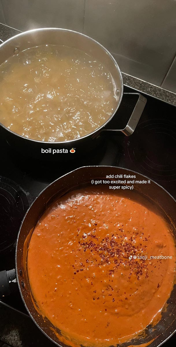 Add chili flakes and boil pasta