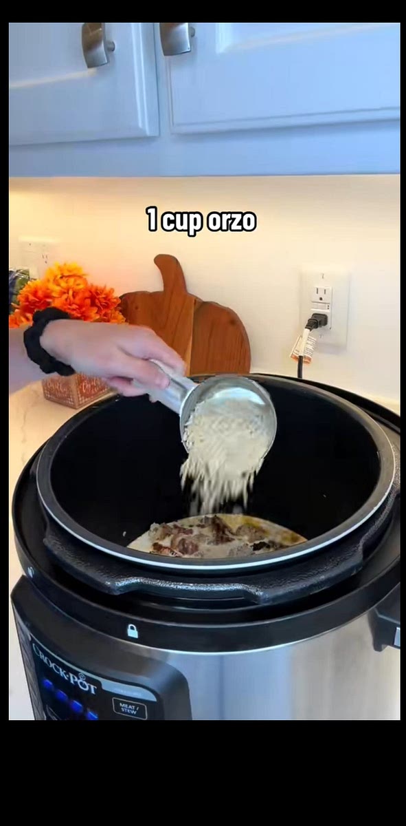 If chicken is nearly done, add heavy cream and orzo