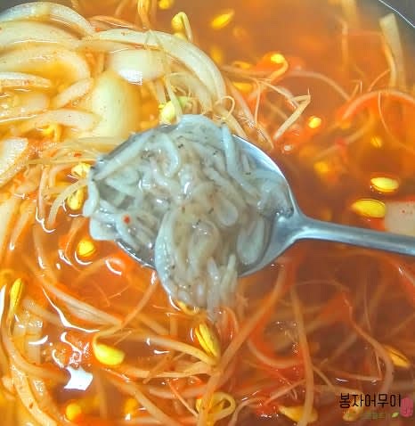 새우젓 2스푼과 소금 1스푼으로 간을 맞춥니다.