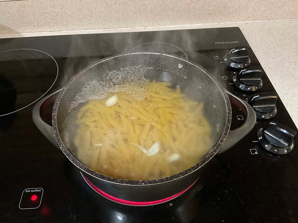 Add pasta and boil according to pasta instructions