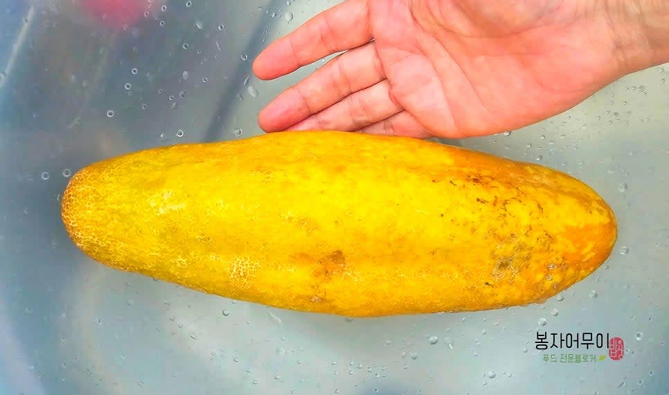 노각을 중간 크기로 준비하고 깨끗하게 씻어줍니다.