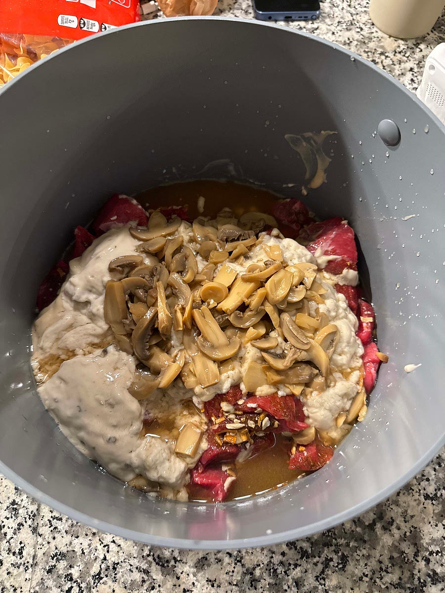 Mix all ingredients together. Cover and bake for 3 hours on a stove, or crockpot for 6 hours