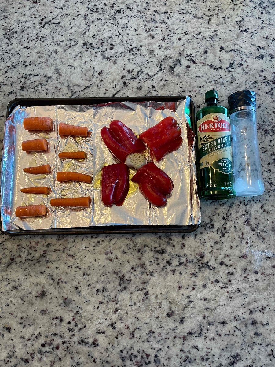 Drizzle with oil and salt.