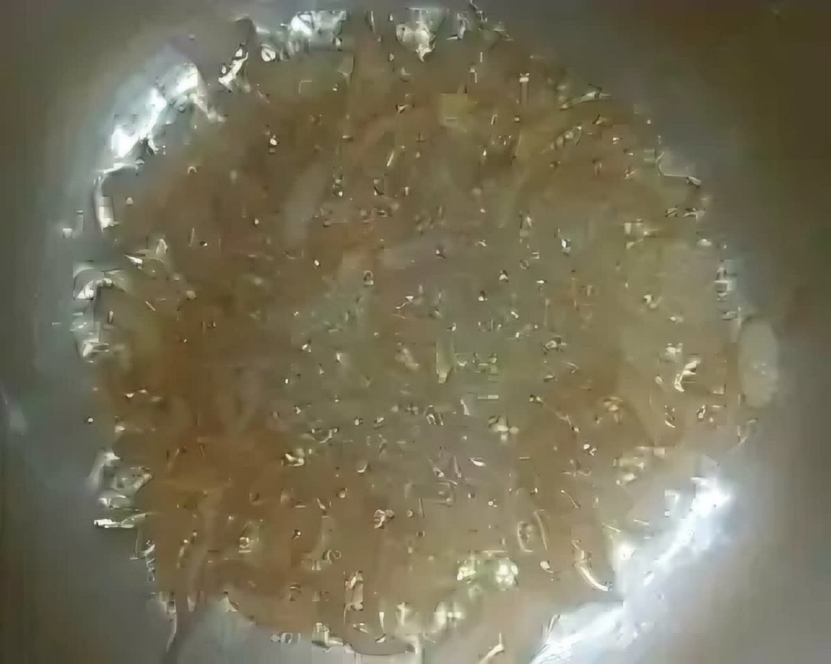 Slice the onions and fry in a sufuria till golden brown.