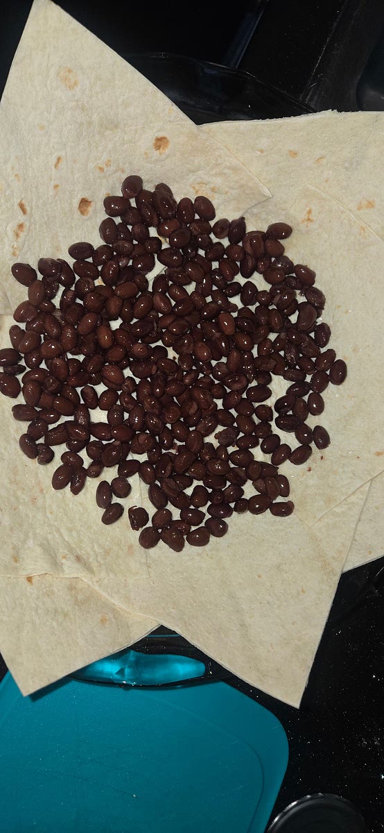 Put 1/2 can of beans.