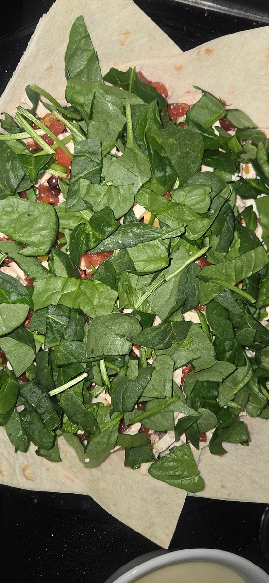 1/2 the cut up spinach