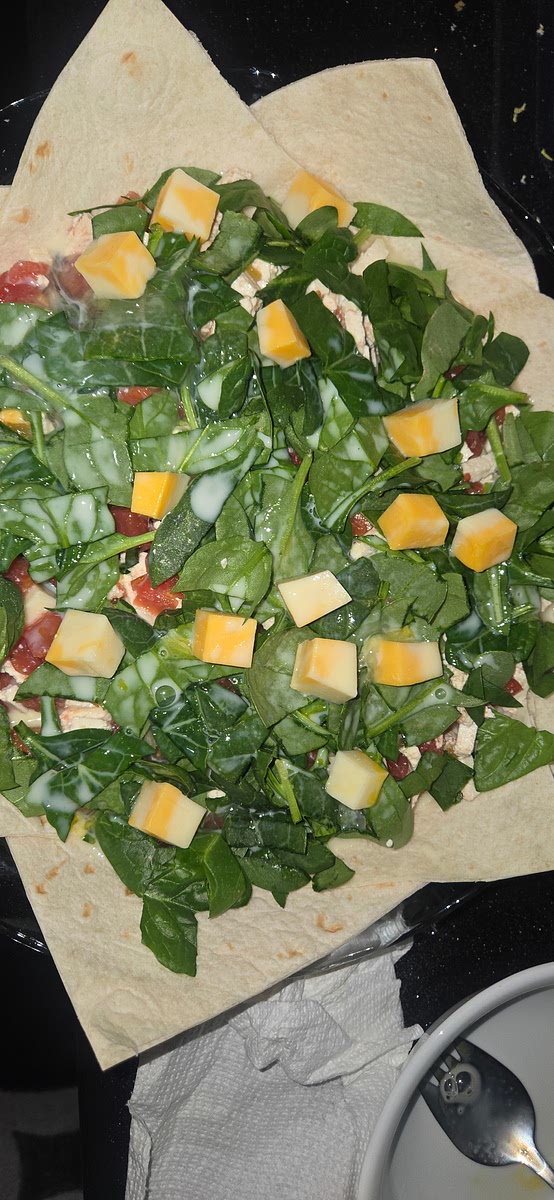 Make sure when pouring the egg mixture that you pour all over the top. You want to get some all over the spinach.