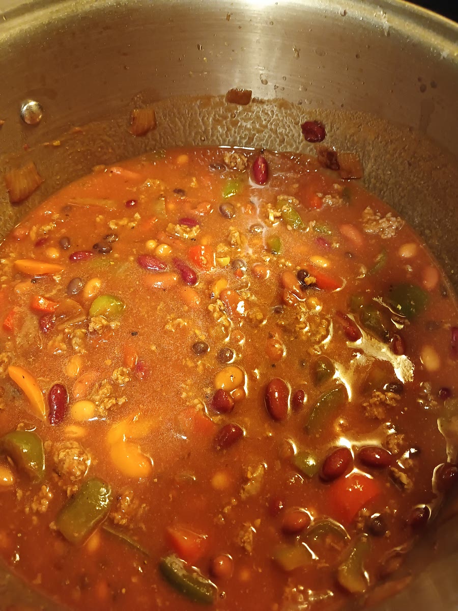 Bring to a boil and reduce to a simmer if using a pot. Cook for an hour or longer. If using a slow cooker, cook on high for 3 or more hours.