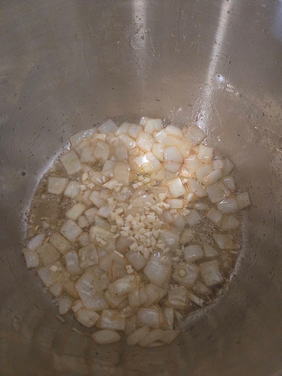 Stir in garlic and cook for about 30 seconds until fragrant.