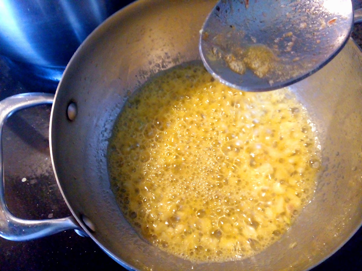 Melt butter on pan