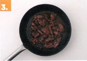 Cook Beef
- In a medium bowl, combine beef strips, the cornflour and good pinch of salt and pepper.
- Wipe out frying pan and return to high heat with a drizzle of olive oil.
- When oil is hot, cook beef strips, tossing, in batches, until browned and cooked through, 1-2 mins.
- Reduce heat to medium, return all beef to pan and stir in oyster sauce mixture, until coated, 1 min.