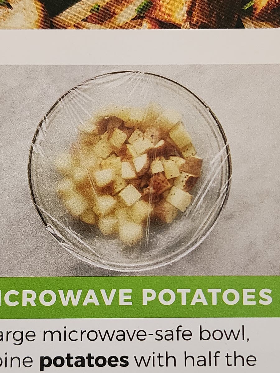 Cover bowl tightly with plastic wrap. Microwave until tender, 6-7 minutes. Keep covered until ready to use.
