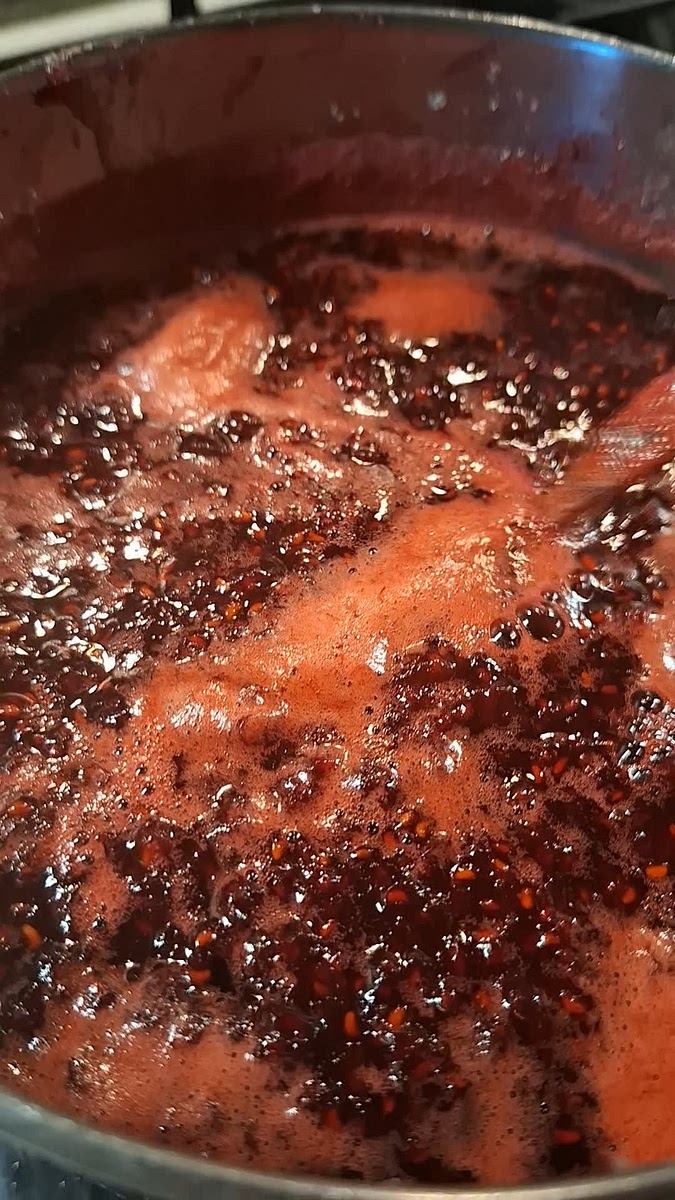 Once the raspberries are soft mush them with a spoon or a spatula.