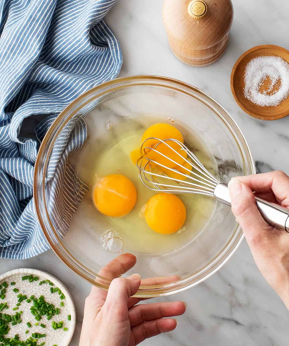Beat 1 or 2 large eggs, set aside.