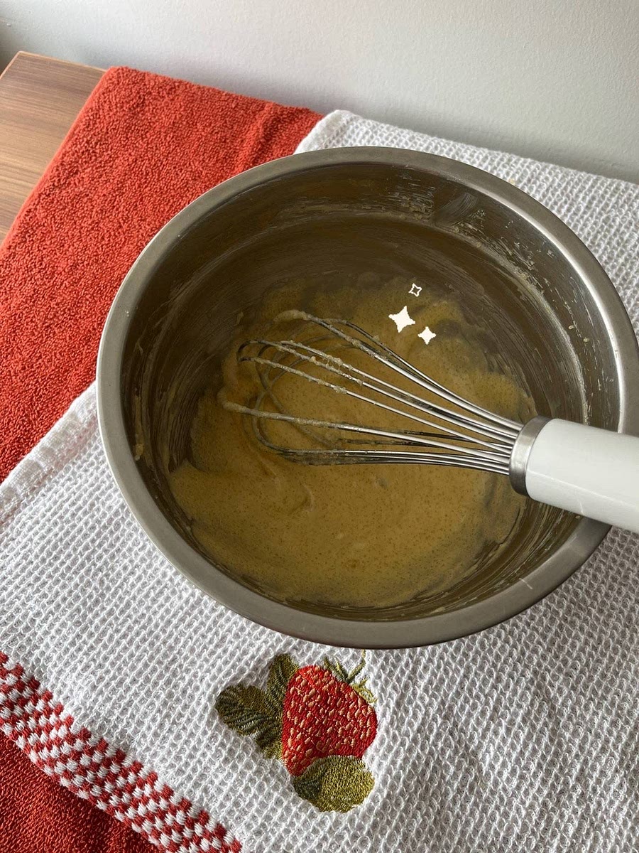 2. Add the egg and beat until combined