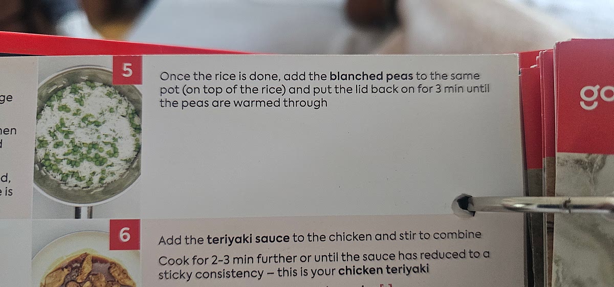 Once the rice is done add the blanched peas