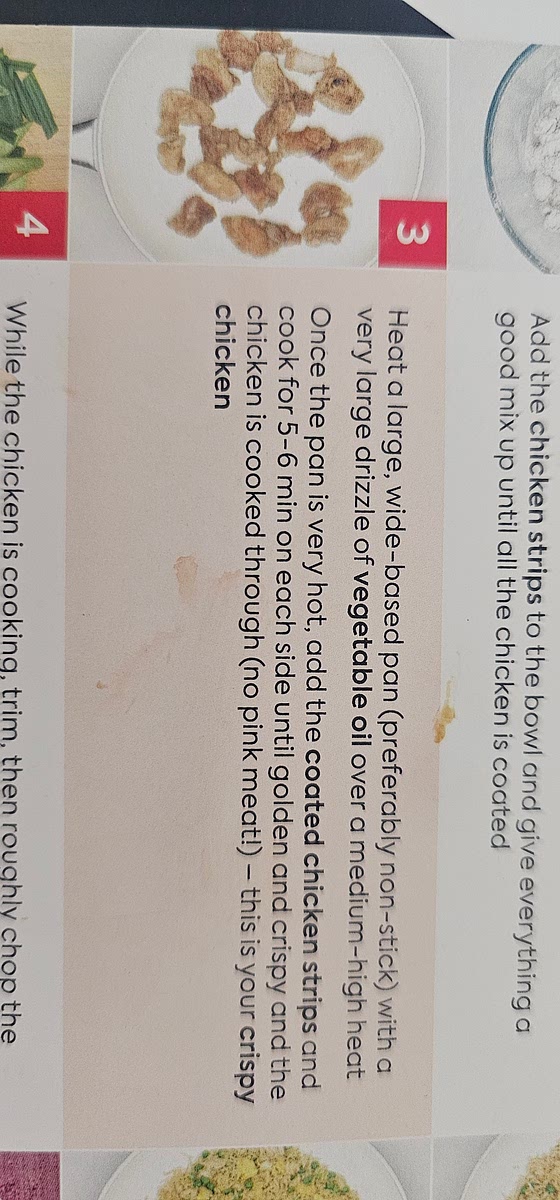 Cook chicken with vegetable oil