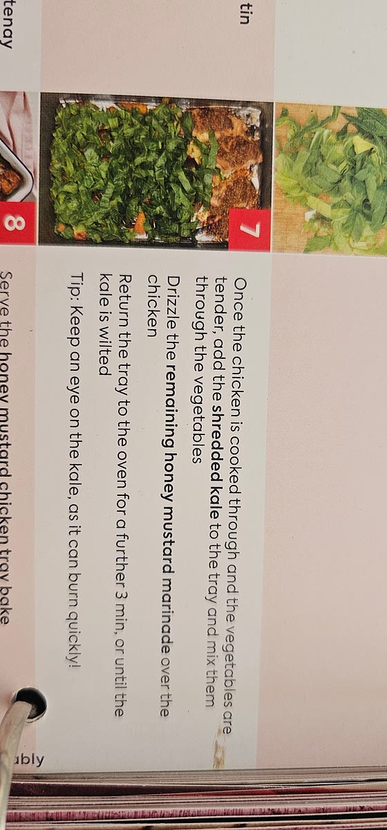 Add kale to baking tray