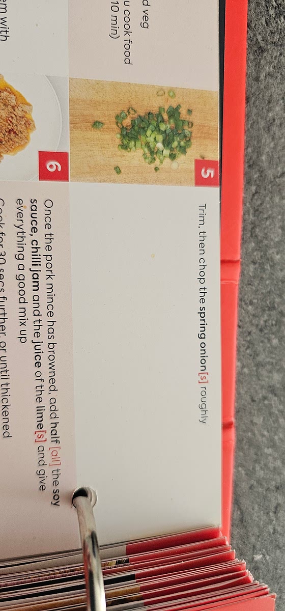 Chop spring onions