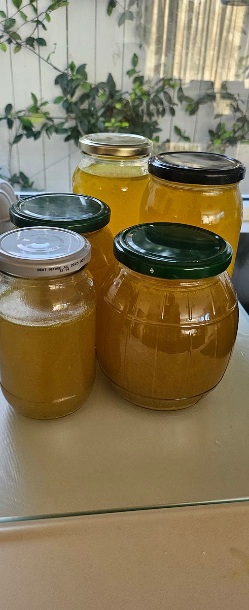 Once strained,pour the stock into jars and store in fridge. Use it in your cooking as required. You can also use this as soup. Add salt and pepper to taste. Once the stock cools it will set the chicken fat on top of the jar. You can remove the fat before using.