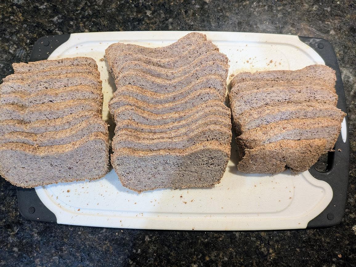 Bake for about 75 minutes at 375F, or until lightly browned on the top. Transfer to a wire rack to cool before slicing
