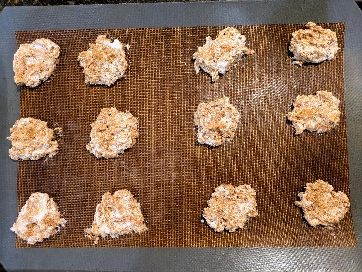 Dollop the mixture onto your sheet using a spoon