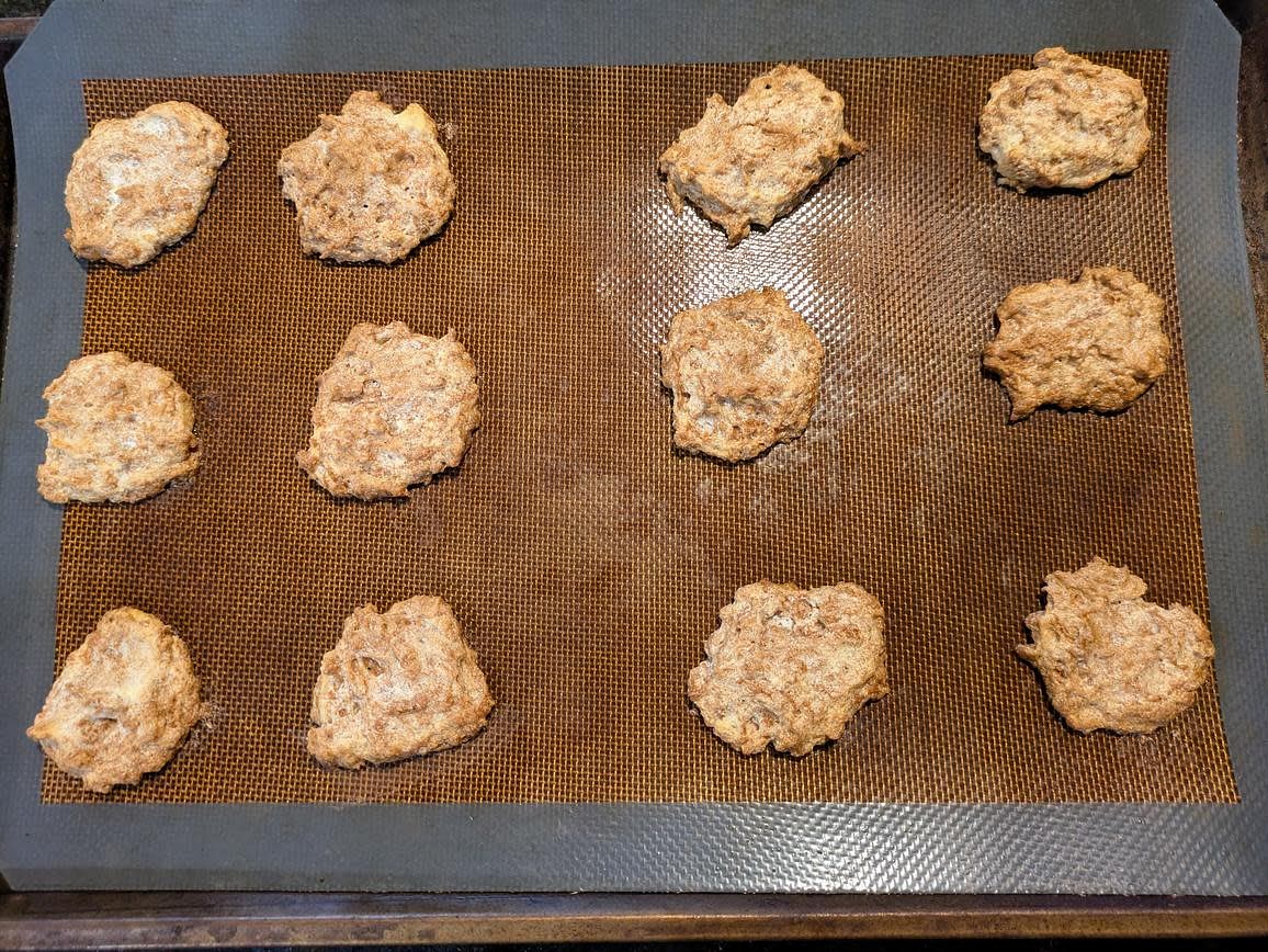 Bake for about 12 minutes at 325F, or until lightly browned. Note that should still feel very soft to the touch. Cool completely on the sheet before removing. Store leftovers in the fridge or freezer
