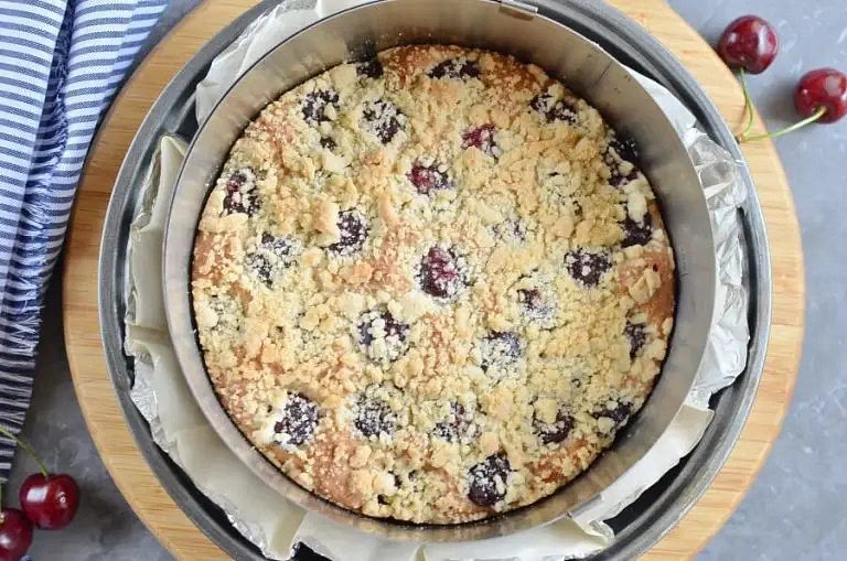 Bake for 30-35 minutes until a wooden skewer inserted into the center comes out clean.