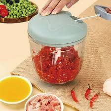 Place the 4 roasted red peppers in your vegetable chopper and chop until the consistency of ketchup